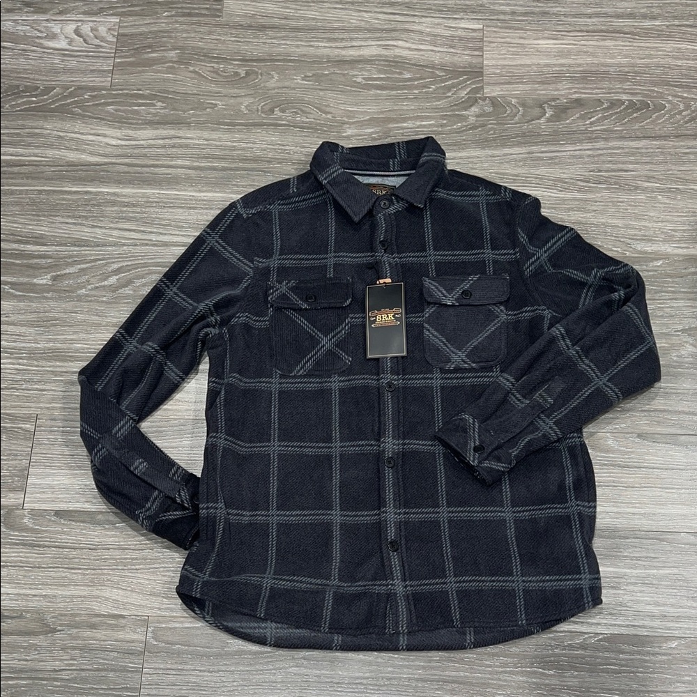 SRK Fleece Dark Gray Plaid Men's Shirt